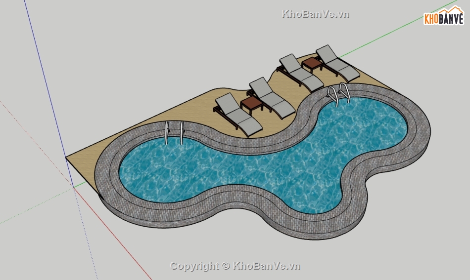 File 3d sketchup hồ bơi,sketchup hồ bơi,File 3d hồ bơi